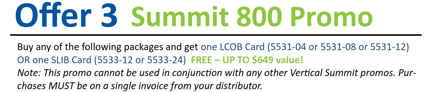 Offer 3 Summit 800 Promo